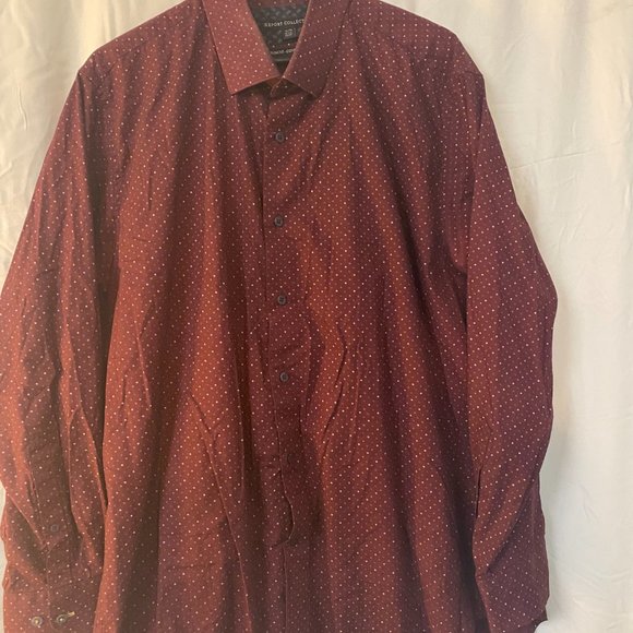 Report Collection Slim Fit XL(17.5) burgundy shirt - Picture 6 of 6